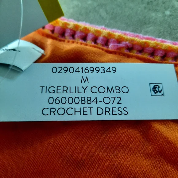 NWT Jessica Simpson Crochet Maxi Dress Size Med Orange Pink Open Knit Boho - Picture 12 of 15